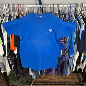 Vintage Pro Layer New York Mets MLB T-Shirt Blue Mens Medium Graphic Tee